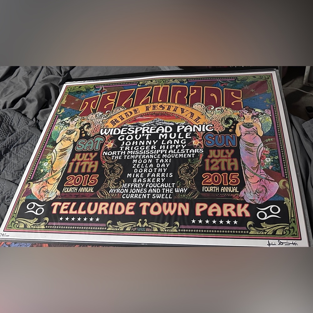 WIDESPREAD PANIC GOVT MULE 2015 TELLURIDE Ride Fest original Concert Poster rare